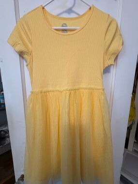 wonder nation Yellow Short Sleeve Tulle Skater Dress